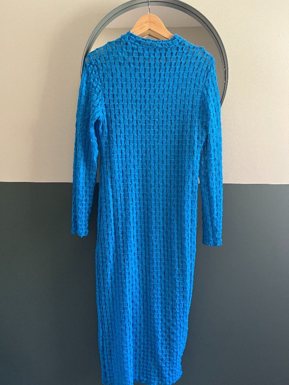 Textured Openwork Midi Dress โย L โ Topshop